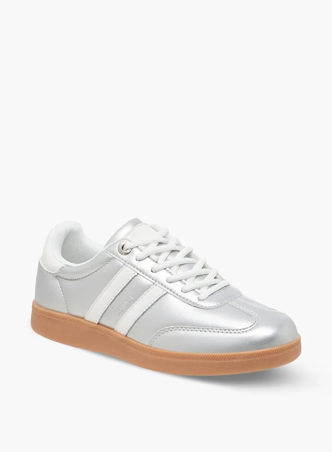 SAMBA Women's Panelled Ankle Sneakers with Lace-Up Closure