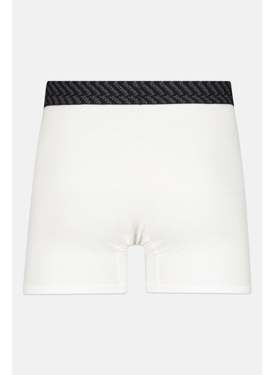 Tommy John - Men 2 Pieces 6 Inseam Brand Logo Boxer Briefs, White - Image 1
