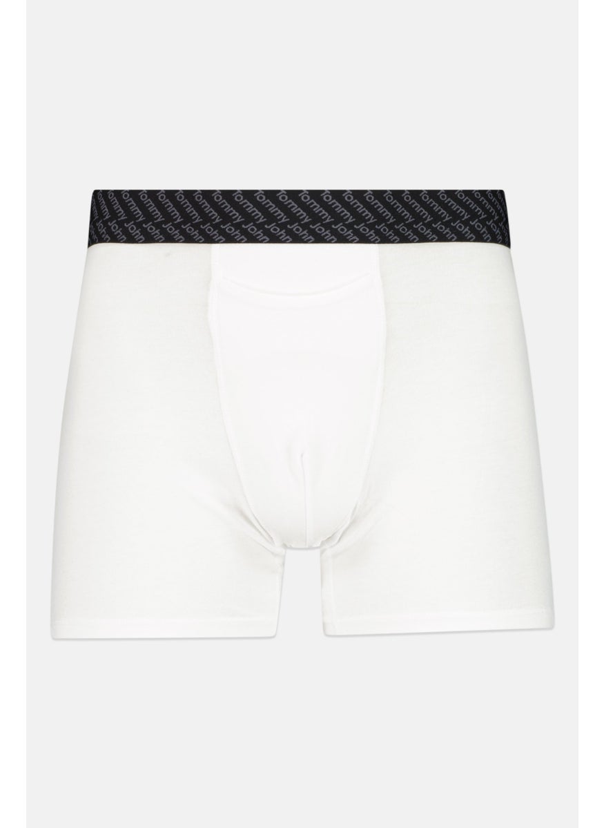 Tommy John - Men 2 Pieces 6 Inseam Brand Logo Boxer Briefs, White - Image 1