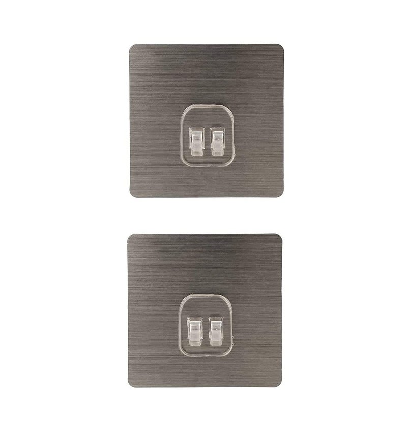 VIHAX Strong Self Adhesive Magic Sticker Bathroom and Kitchen Hanging Racks Magic Sticker, Tissue and Towel Rack Hanging Adhesive Sticker - Only Sticker (Single Hook (8 x 8 cm), 2) - Image 1