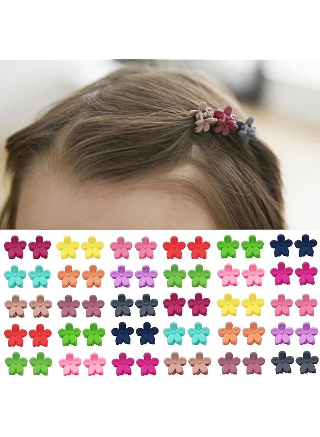 أكس سبرينج مجموعة مشابك شعر صغيرة للبنات الصغار مكونة من 60 قطعة من مشابك شعر الزهور الملونة مع قبضة قوية مثالية للشعر الناعم وإكسسوارات تصفيف الشعر اليومية مشابك شعر صغيرة للأطفال الصغار والفتيات الصغيرات - Image 1