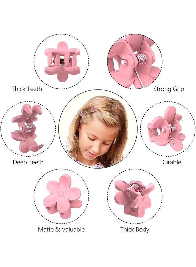 أكس سبرينج مجموعة مشابك شعر صغيرة للبنات الصغار مكونة من 60 قطعة من مشابك شعر الزهور الملونة مع قبضة قوية مثالية للشعر الناعم وإكسسوارات تصفيف الشعر اليومية مشابك شعر صغيرة للأطفال الصغار والفتيات الصغيرات - Image 2