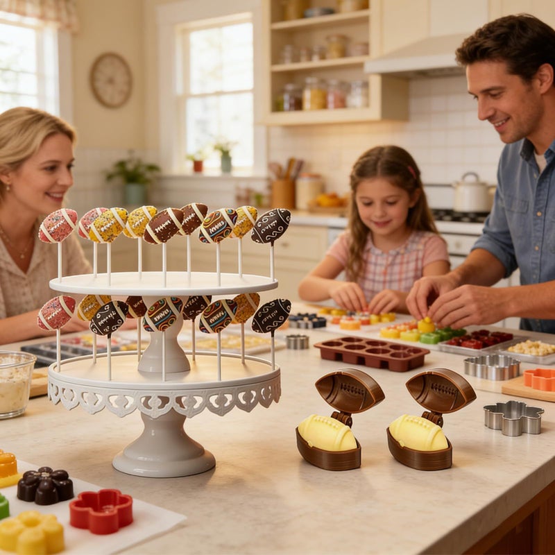 2 Pieces Football Mold Cake Set With 100 Sticks For Birthday Party Family Gathering Home Baking - Image 3