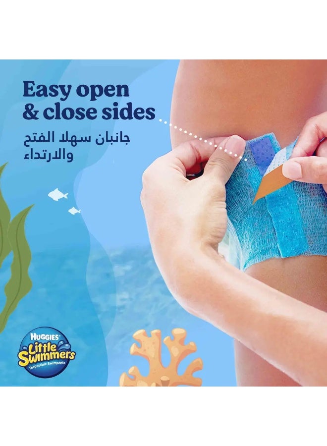 هجيز سراويل سباحة للأطفال الصغار للاستخدام مرة واحدة، مقاس متوسط، سهلة الفتح من الجانبين، مناسبة لوزن 11-15 كجم، 11 قطعة - Image 5