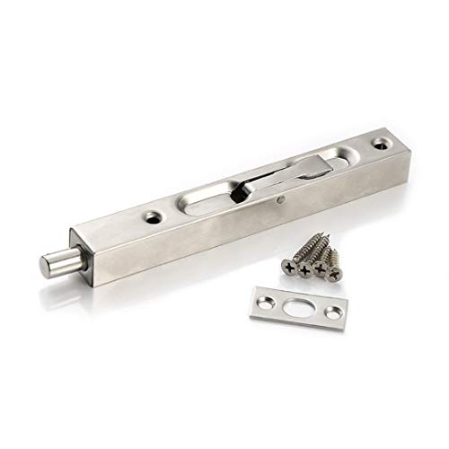 TOGU 6" Solid Stainless Steel Lever Action Flush Bolt,Concealed Security Door Lock For Composite Doors,French Doors,Wood Doors,Double Doors,Dummy Doors,Brush Stainless Steel Finish - Image 2