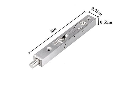 TOGU 6" Solid Stainless Steel Lever Action Flush Bolt,Concealed Security Door Lock For Composite Doors,French Doors,Wood Doors,Double Doors,Dummy Doors,Brush Stainless Steel Finish - Image 5