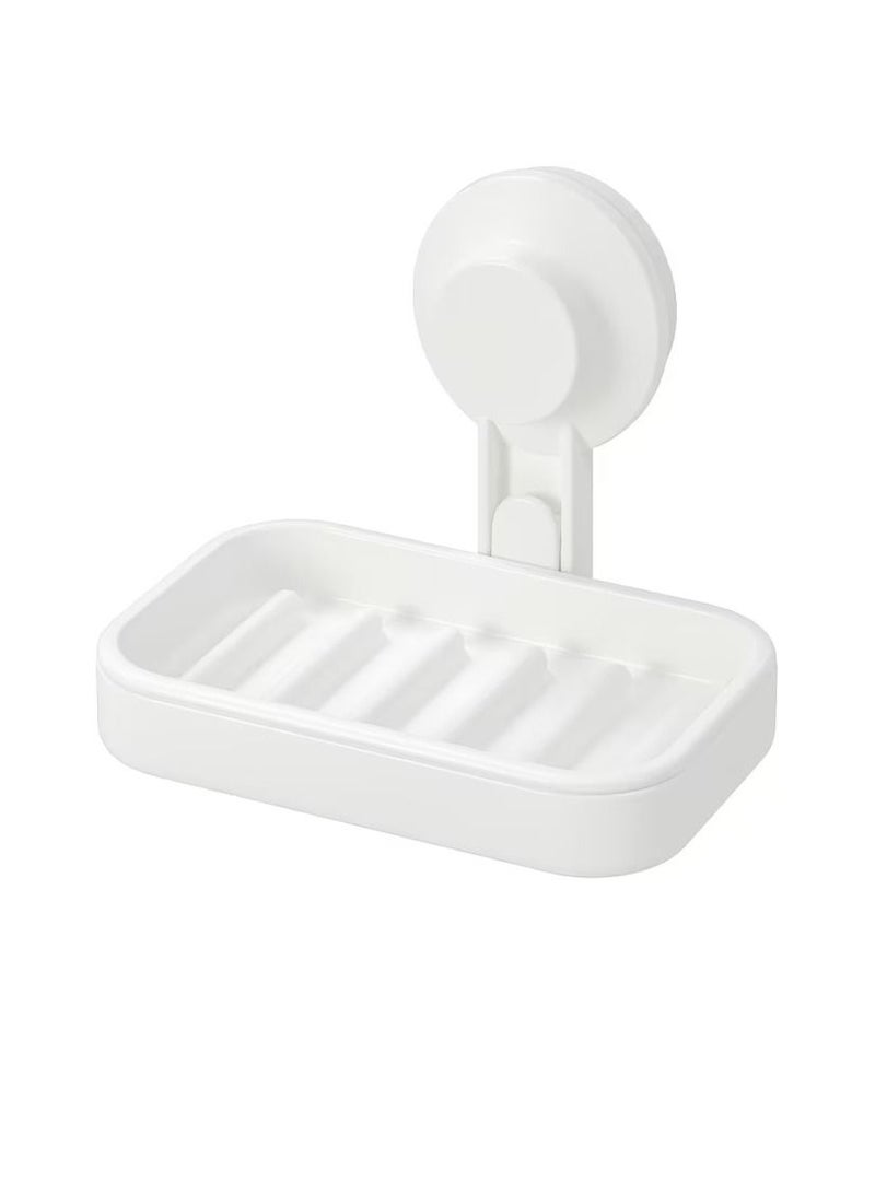 صحن صابون مع كاسة شفط ، ابيض - Image 1