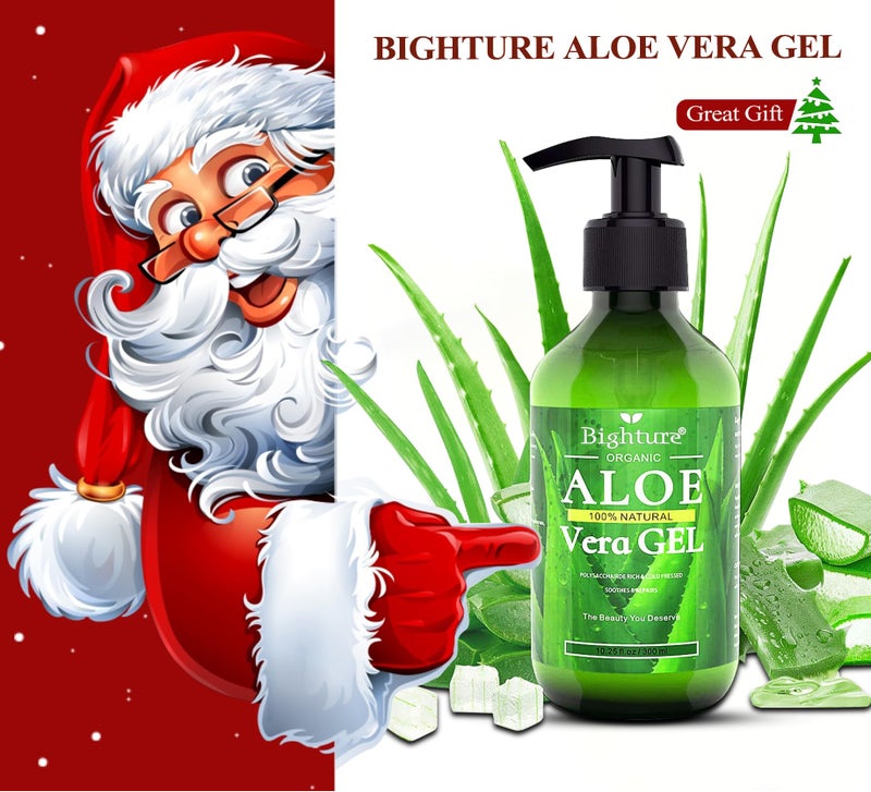 BIGHTURE Aloe Vera Gel, 100% Aloe Vera from Freshly Cut Aloe Leaves, Skin Care for Deeply & Rapidly Soothing, Firming, After Shave, Sunburn Relieve, etc - Image 2