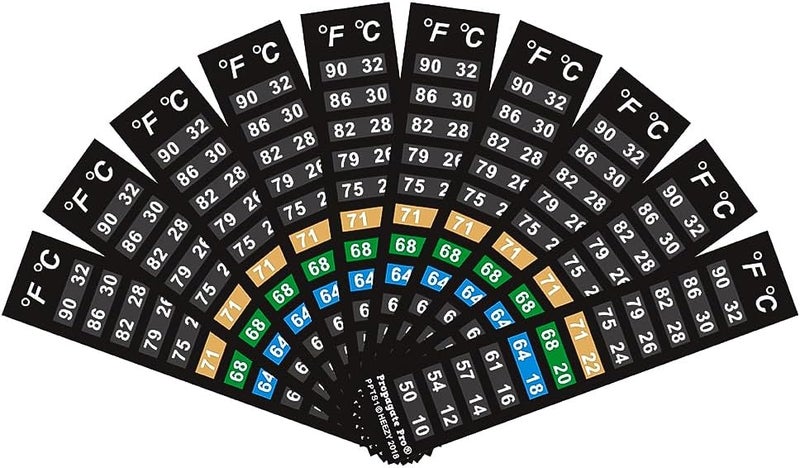 Propagate Pro Stick On Thermometer Strip, Digital Temperature Display for Fermenting, Brewing, Wine, Beer, Kombucha or Aquariums. 50-90F (10-32C) Adhesive Sticker 10 Pack (10) - Image 1