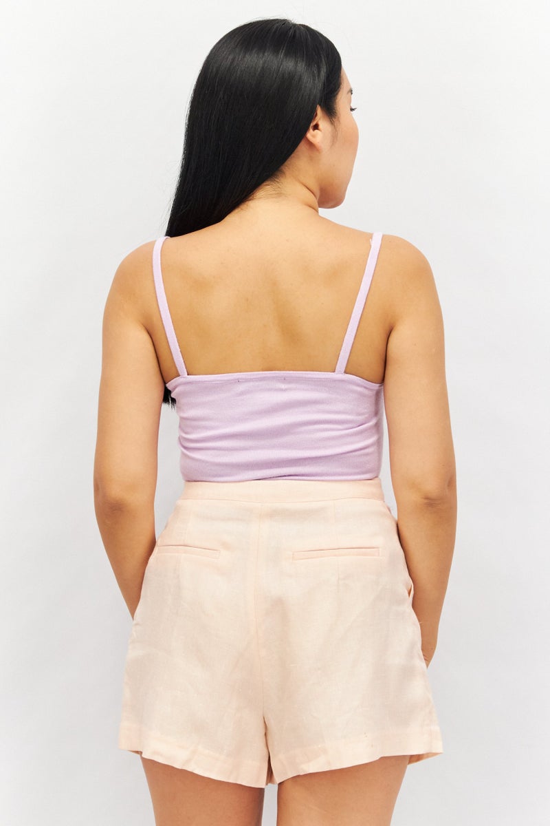 Missguided Women Textured Sleeveless Bodysuit, Lilac - Image 3