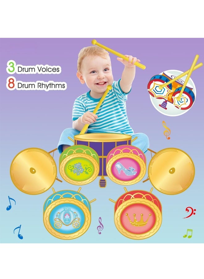 3 in 1 Musical Mat for Kids - Baby Piano Keyboard Playmats, Animal Sound & Drum Set with 2 Sticks - Touch Play Playmat for 3+ Year Olds - Early Learning Education Toys with 20+ Melodies, Lights & Interactive Games - Gift for Baby, Toddlers & Preschoolers - Non-Slip - Image 4