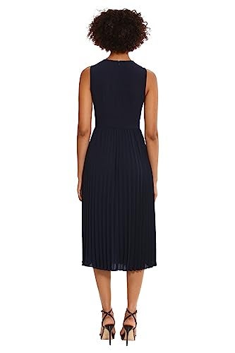 Donna Morgan Women's Dresses Sleeveless Stretch Light Bubble Crepe Pleated Skirt Midi Dress - Image 4