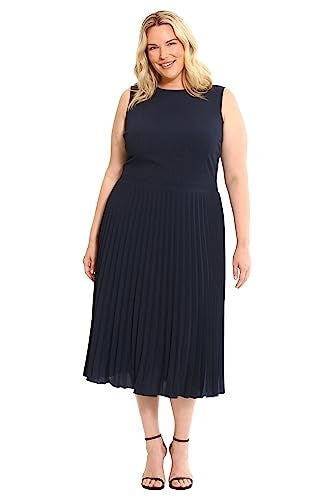Donna Morgan Women's Dresses Sleeveless Stretch Light Bubble Crepe Pleated Skirt Midi Dress - Image 5