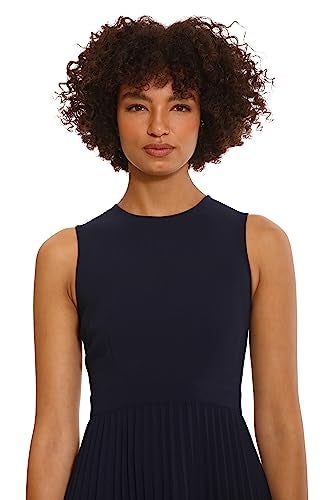 Donna Morgan Women's Dresses Sleeveless Stretch Light Bubble Crepe Pleated Skirt Midi Dress - Image 2