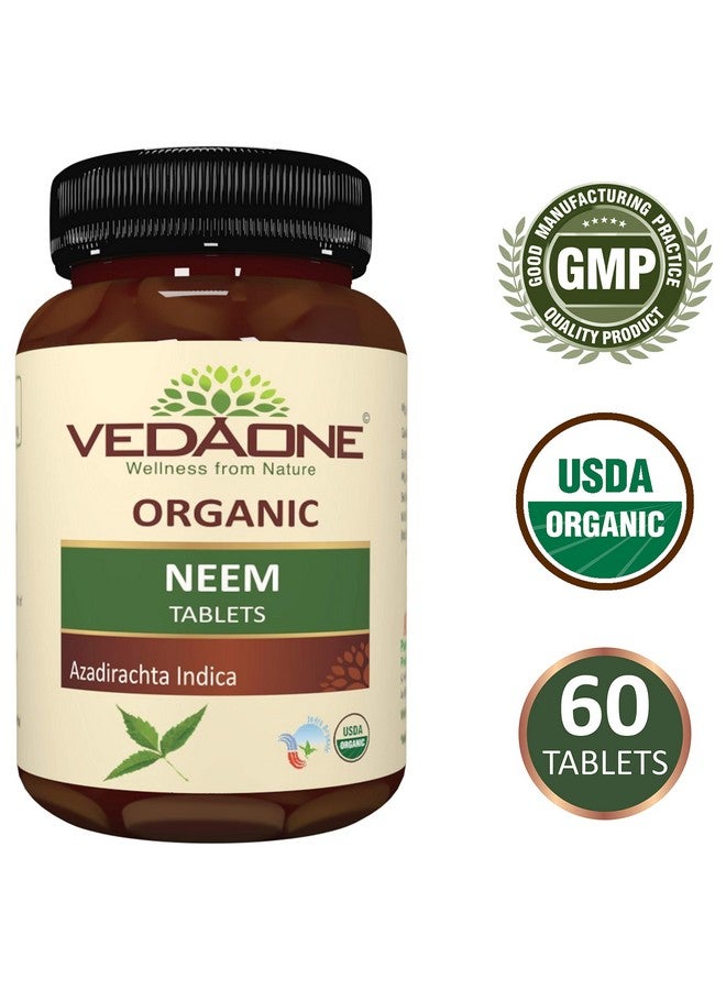 VEDAONE Organic Neem 750Mg - 60 Tablets For Skin And Overall Wellness - Pack Of 2 - Image 2