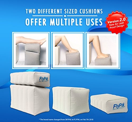 Flypal Inflatable Foot Rest Pillow for Travel, Patented 2 in 1 Design, Blow-Up Footrest Cushion for Home, Office. Airplane Travel Essential and Kids Airplane Bed - Image 2