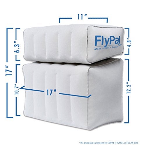Flypal Inflatable Foot Rest Pillow for Travel, Patented 2 in 1 Design, Blow-Up Footrest Cushion for Home, Office. Airplane Travel Essential and Kids Airplane Bed - Image 3
