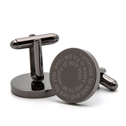 MUUJEE Cufflinks with Engraved Wood Gift Box - To My Groom on Our Wedding Day Mens Unique Fiance Gift from the Bride or Wife for Future Husband on Marriage Ceremony Premium Stainless Steel - Image 2