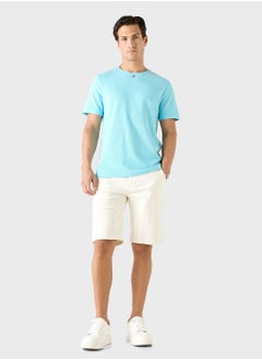 Iconic Iconic Textured T-shirt with Crew Neck and Short Sleeves  - Image 4