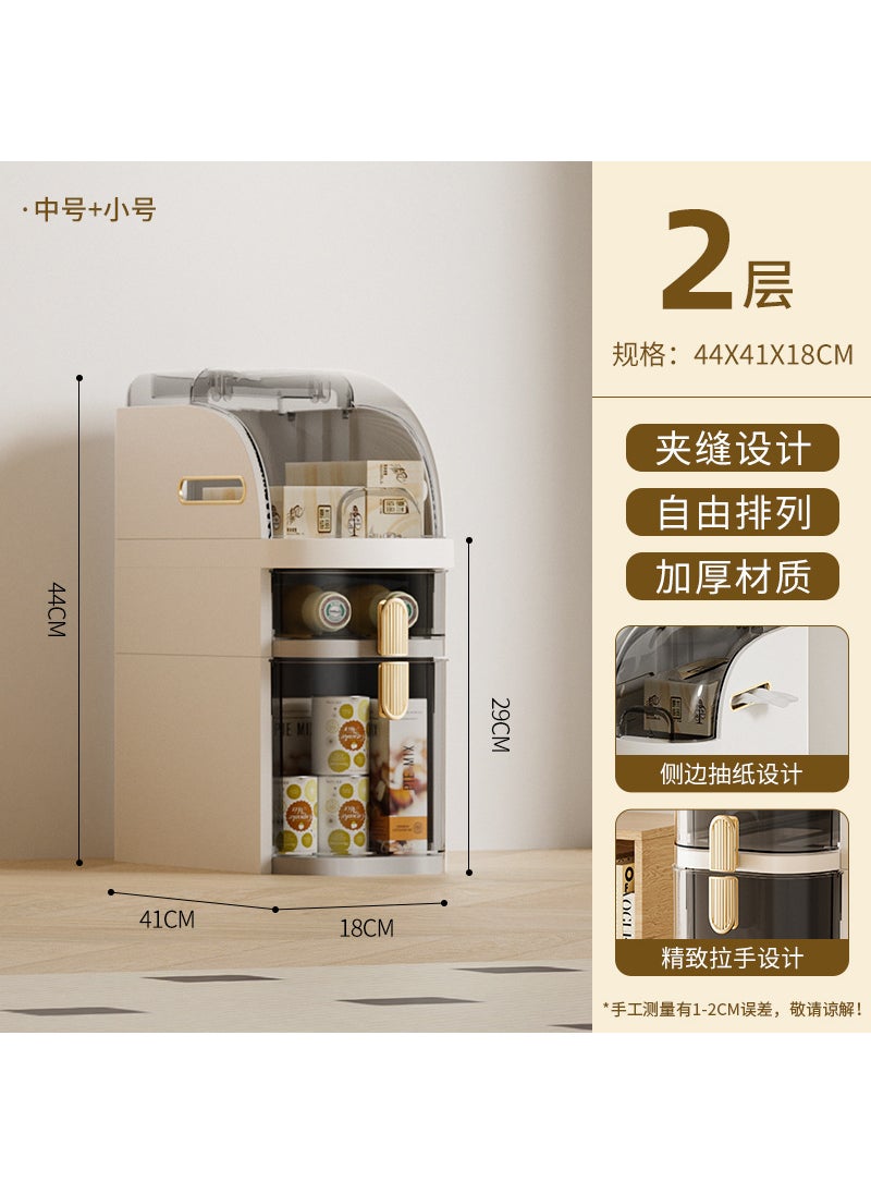 Generic - Kitchen Gap Storage Cabinet Refrigerator Drawer-type Gap Cabinet Bathroom Side Cabinet Ultra-narrow Gap Storage Rack Household Small + medium 41*18*45cm Small + medium 41*18*45cm - Image 1