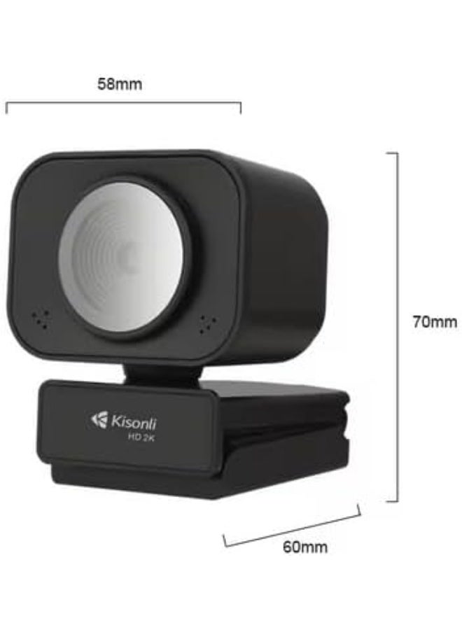 Kisonli D4 2K Webcam USB Interface HD Computer Camera for Laptop/PC - Image 5