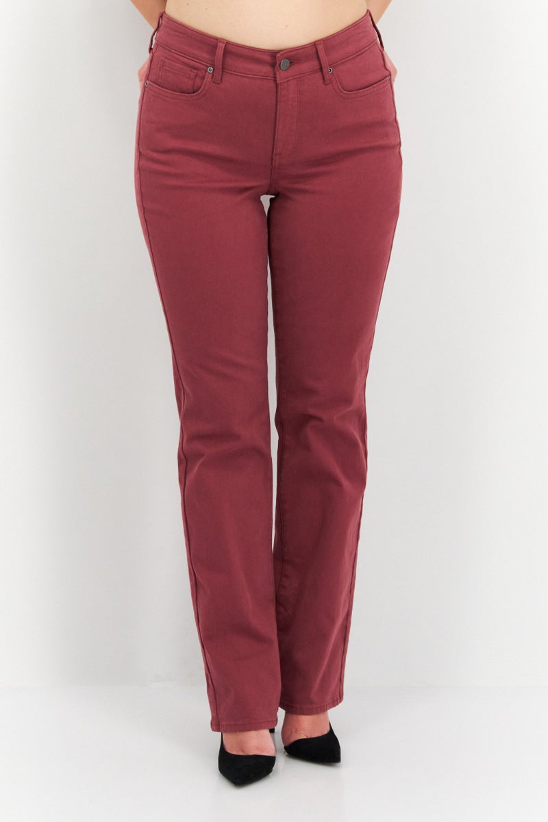 NYDJ Women Regular Fit Plain Stretchable Denim, Maroon - Image 1