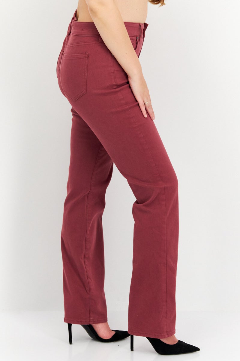 NYDJ Women Regular Fit Plain Stretchable Denim, Maroon - Image 3