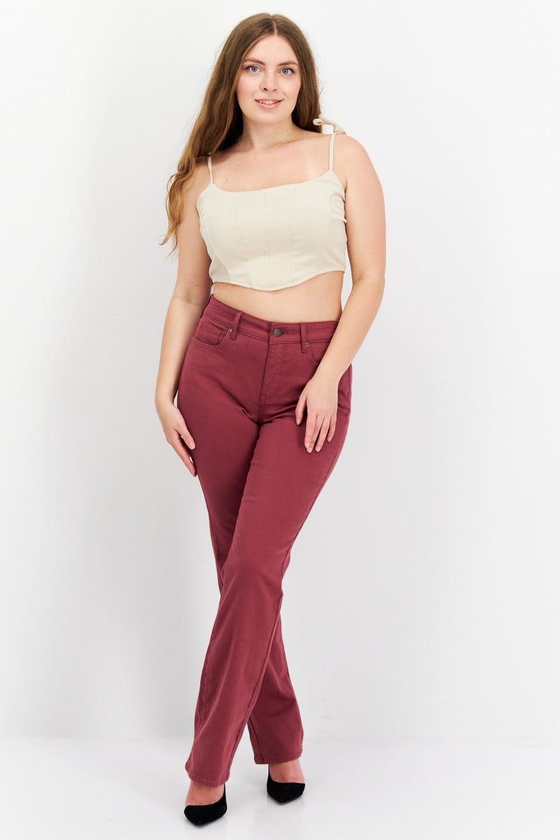 NYDJ Women Regular Fit Plain Stretchable Denim, Maroon - Image 4