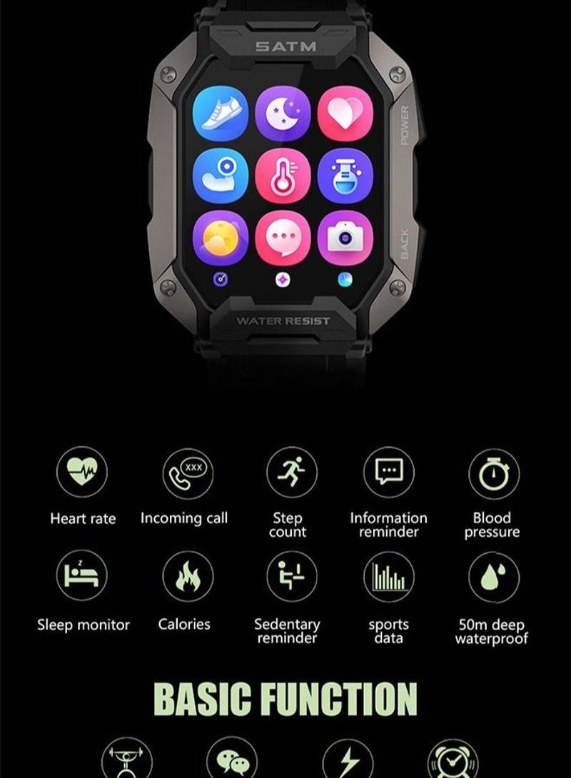 NIBEMINENT 1.71 Inch Smartwatch Green with HD Rectangle Screen - Image 5