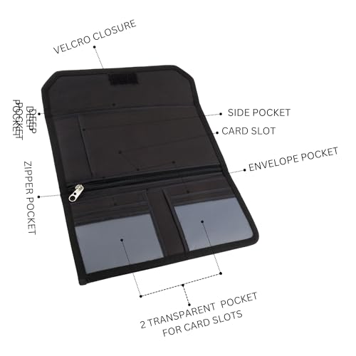 Asraw Two Wheeler/Car Document Holder, Vehicle Document Organiser (Black, 2) - Image 4