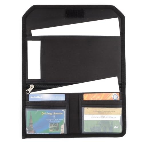 Asraw Two Wheeler/Car Document Holder, Vehicle Document Organiser (Black, 2) - Image 5