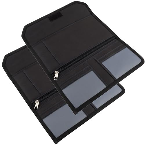 Asraw Two Wheeler/Car Document Holder, Vehicle Document Organiser (Black, 2) - Image 1