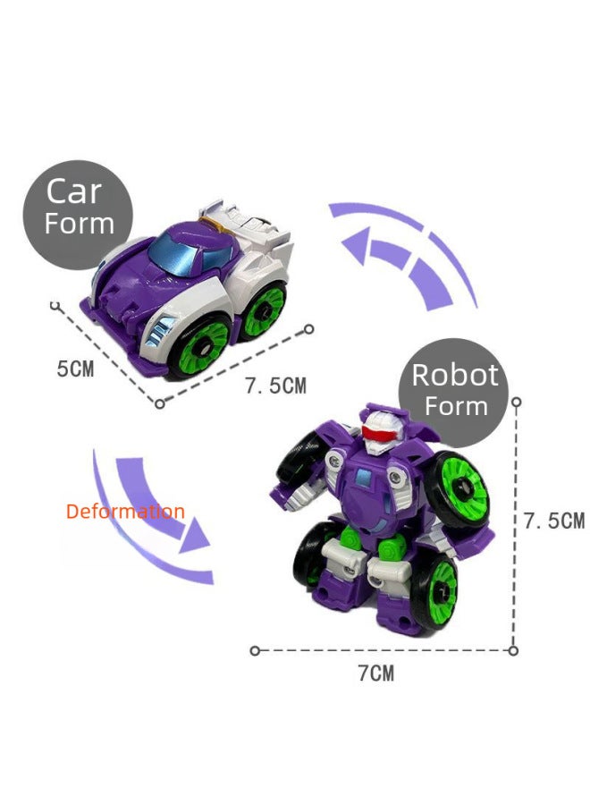 Mini Deformation Robot Children's Deformation Toy Car King Kong Mecha Q Version Car Man Boy Gift Wholesale-Color:Backless Wheel-white  Bagged - Image 5