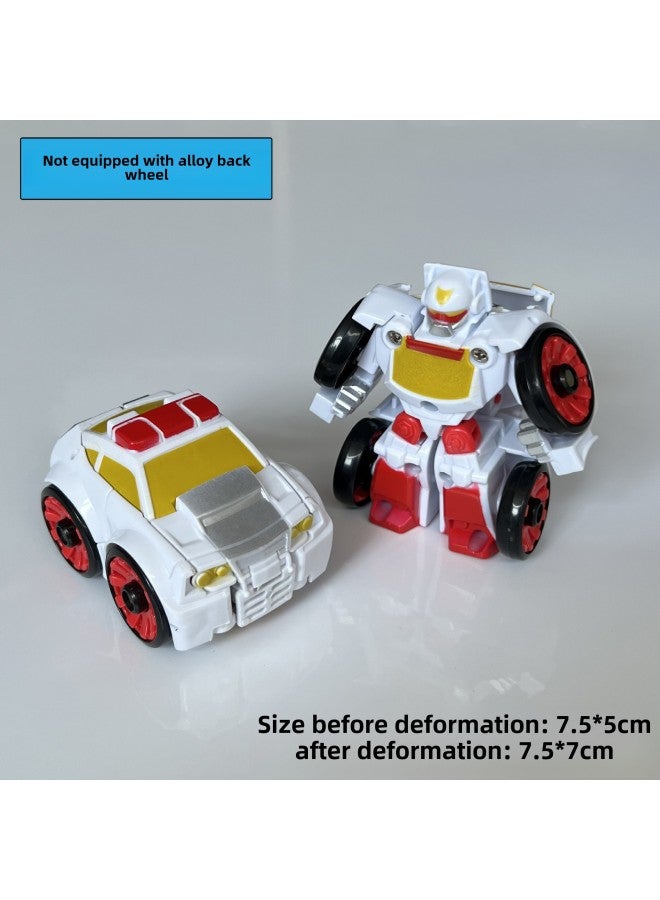 Mini Deformation Robot Children's Deformation Toy Car King Kong Mecha Q Version Car Man Boy Gift Wholesale-Color:Backless Wheel-white  Bagged - Image 1