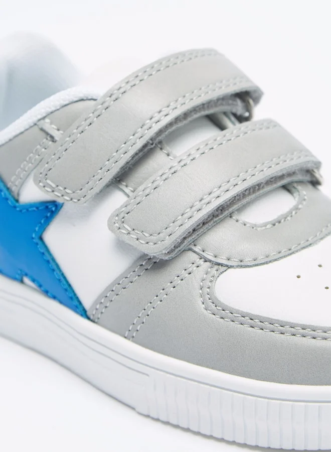LBL by Shoexpress Boys Star Applique Sneakers with Hook and Loop Closure