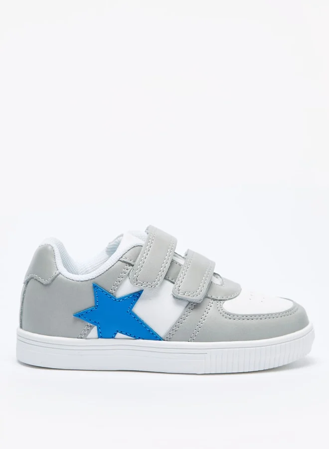 LBL by Shoexpress Boys Star Applique Sneakers with Hook and Loop Closure
