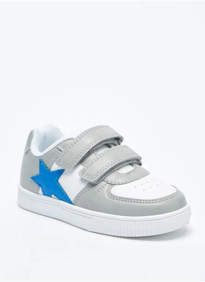 ال بي ال من شو اكسبرس Boys Star Applique Sneakers with Hook and Loop Closure