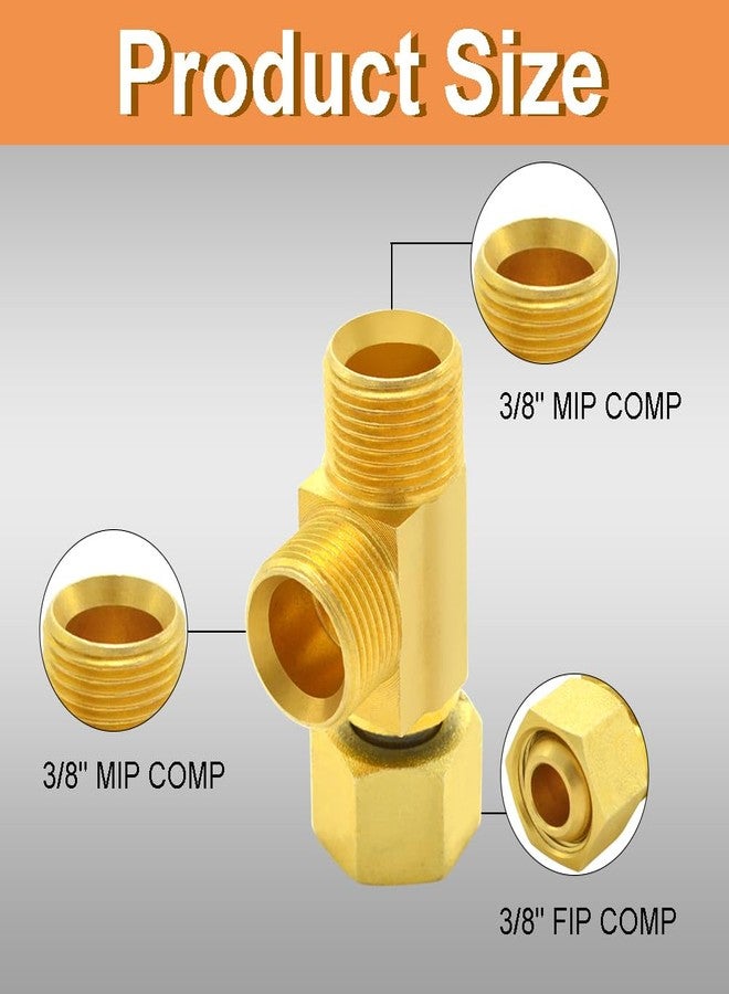 TT FLEX Brass Angle Stop Add-A-Tee Valve, 3/8 Inch Compression Inlet X 3/8 Inch Outlet, Pack of 4 - Image 2