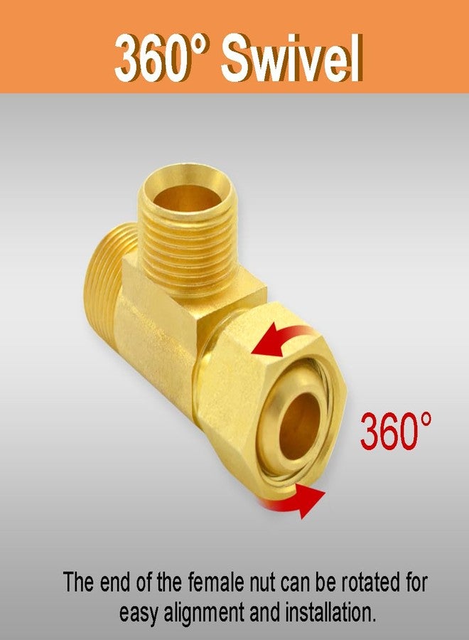 TT FLEX Brass Angle Stop Add-A-Tee Valve, 3/8 Inch Compression Inlet X 3/8 Inch Outlet, Pack of 4 - Image 4