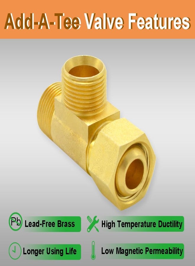 TT FLEX Brass Angle Stop Add-A-Tee Valve, 3/8 Inch Compression Inlet X 3/8 Inch Outlet, Pack of 4 - Image 3