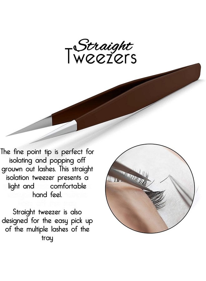 SIVOTE Ivote Lash Tweezers For Eyelash Extensions Hand Calibrated Straight & Curved Tip Pack Of 2 Chocolate - Image 5