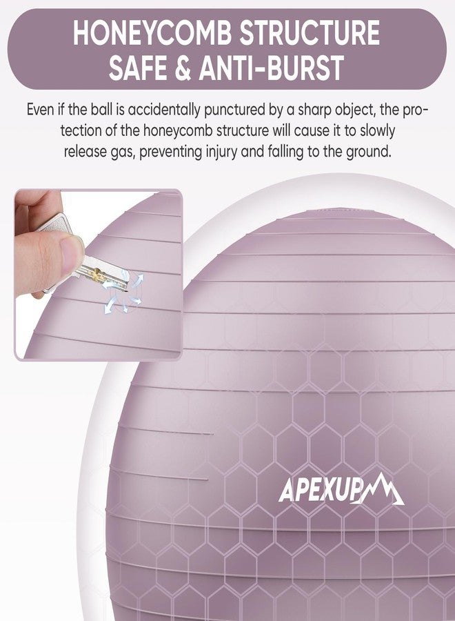 APEXUP Yoga Ball Exercise Ball, Anti Slip Stability Ball Chair, Heavy Duty Large Gym Ball for Fitness, Balance, Core Workout and Physical Therapy - Image 3