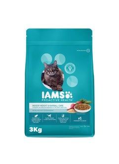Iams Adult Indoor Weight Control & Hairball Control Dry Cat Food 3kg  - Image 1