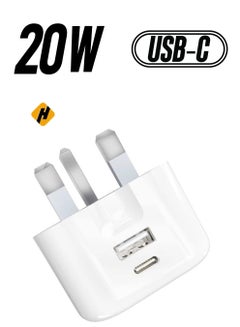 HuHa USB C Fast Charger Plug with 20W for iPhone 14/14 Plus/14 Pro/14 Pro Max 13 Pro Max,12 11 SE 2020 XS XR 8 7 6S Plus, iPad, Air Pods Pro, S22, USBC PD 3.0 Mains UK Type C Wall Charging Power Adapter  - Image 1