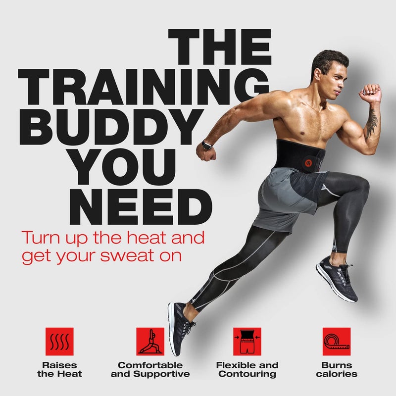 ActiveGear حزام تقليم الخصر من أكتيف جير لدعم البطن والظهر القطني، كبير: 9" × 46" - أحمر - Image 3