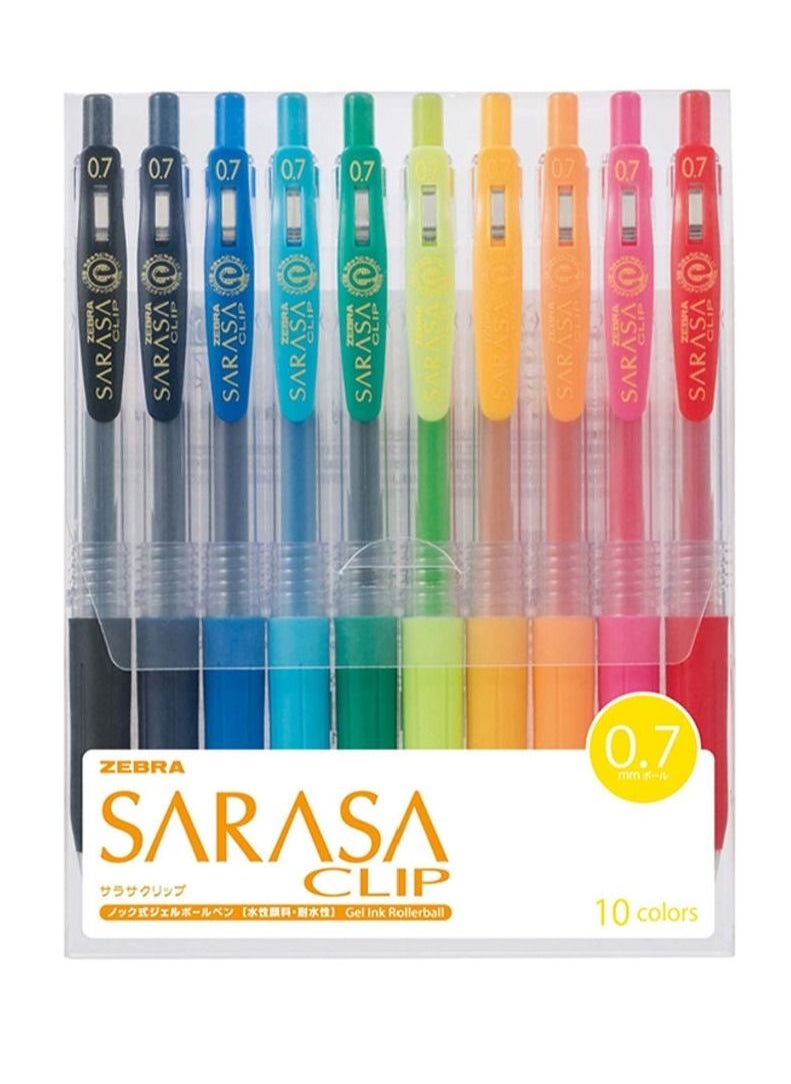 ZEBRA 10-Piece Sarasa Clip Gel Ink Pen Set 