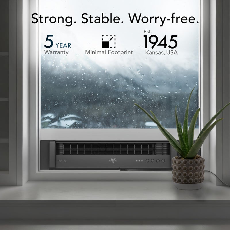 Vornado PORTALÂ® Window Fan with 3 Speeds, Reversible Exhaust Mode, Weather Resistant, Window Fan For Kitchen, Bedroom, Home, Low Profile, Black - Image 2