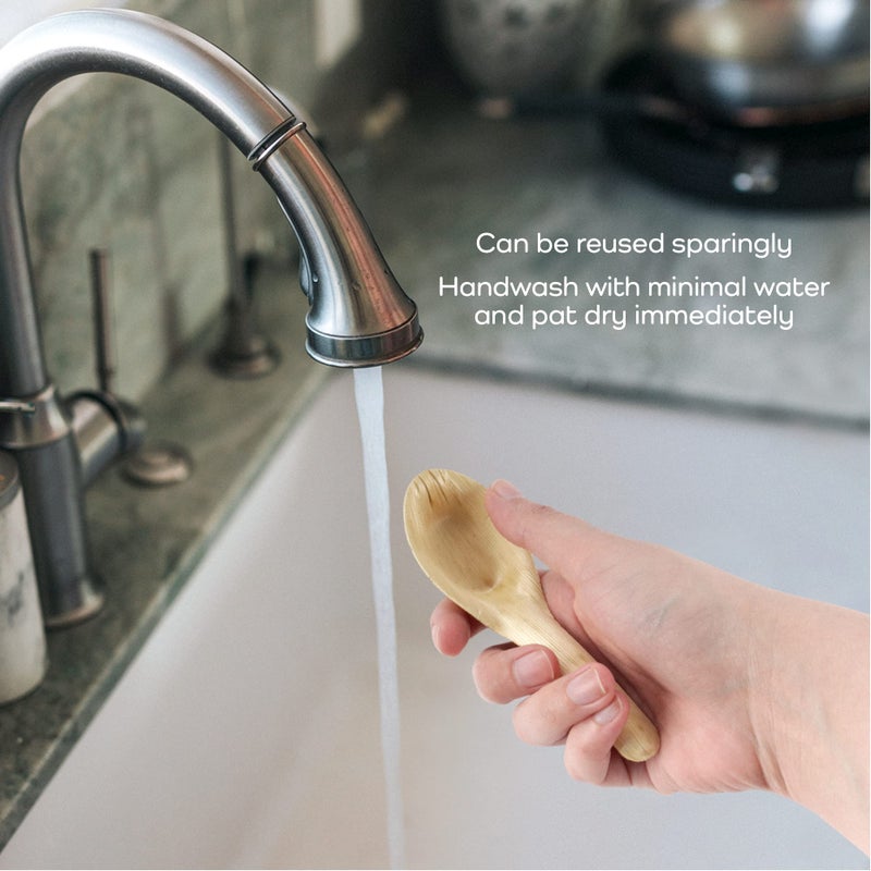 BambooMN 5.1"" Premium Bamboo Leaf Chinese Soup Spoons  All Natural Disposable Compostable for Catering and Home Use  100 Pieces - Image 5