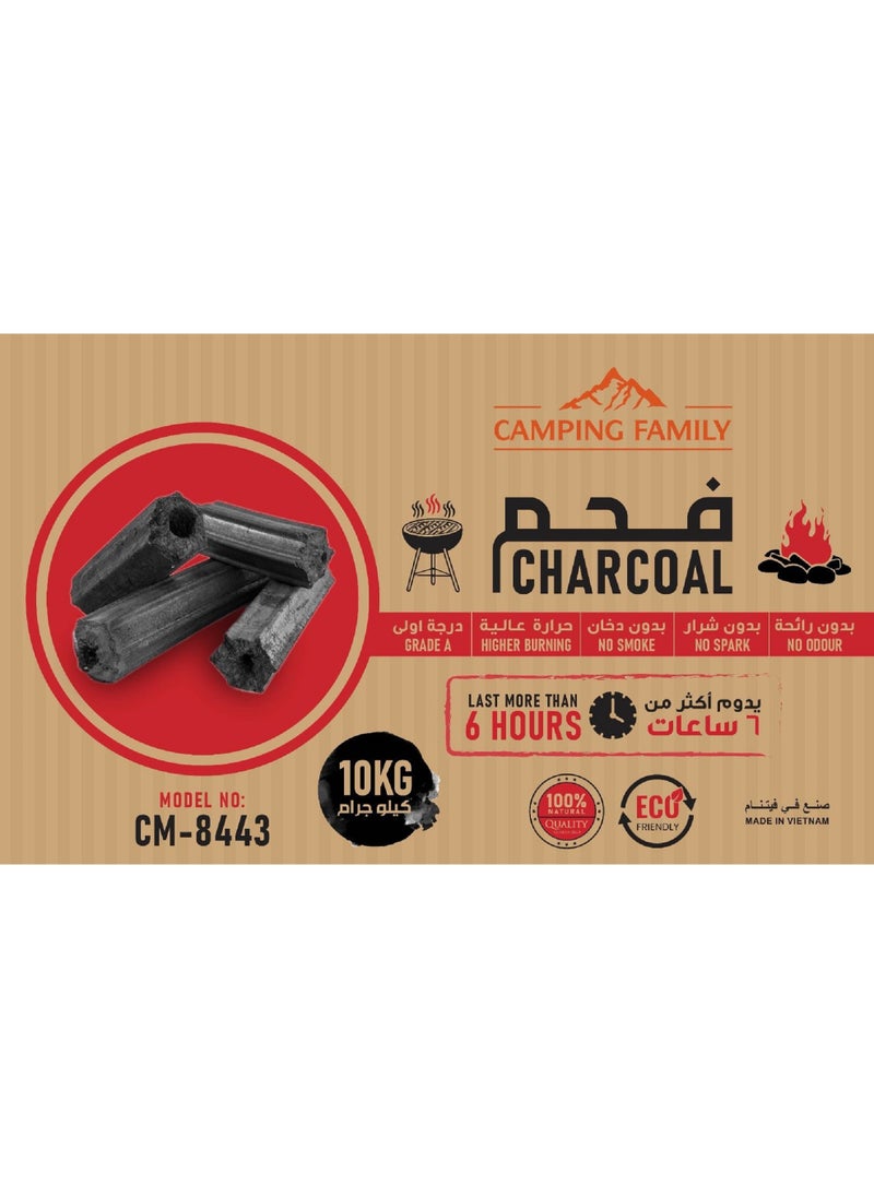 عائلة التخييم فحم صديق للبيئة عالي الاحتراق درجة A سعة 10 كجم 