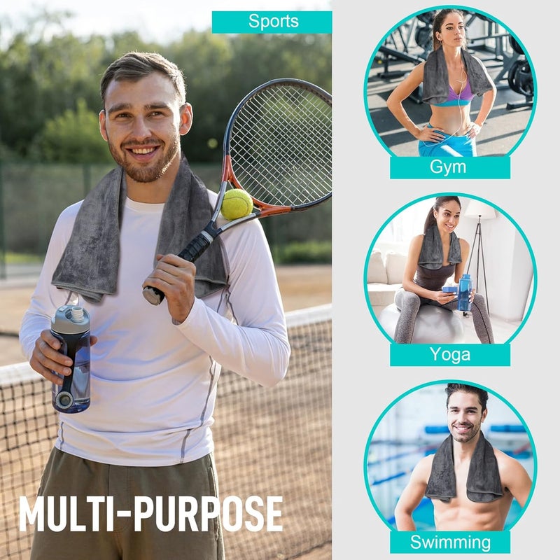 Sinland Microfiber Gym Towels Sports Fitness Workout Sweat Towel Super Soft and Absorbent 3 Pack 16 Inch X 32 Inch - Image 5